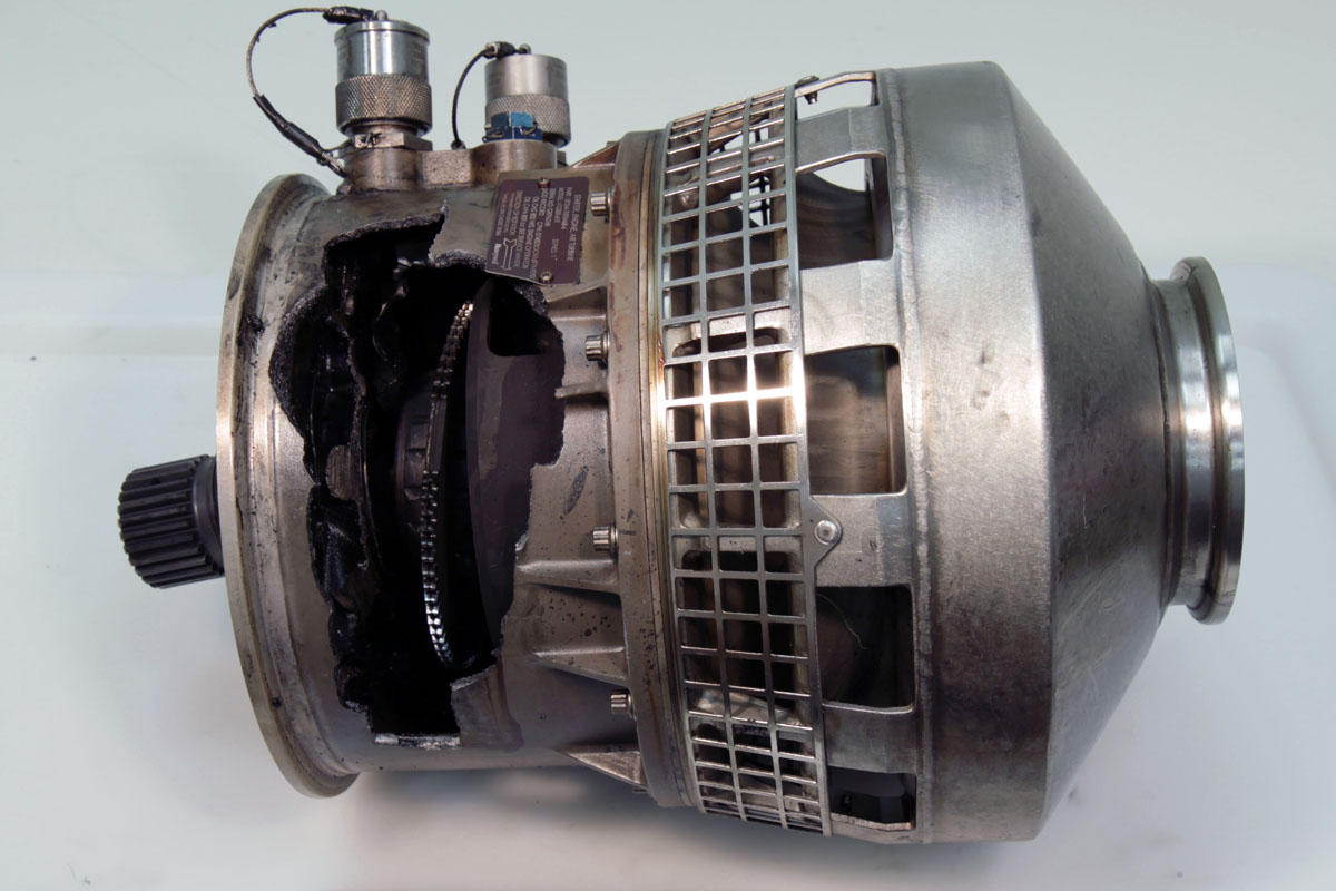 Figure 2: The air turbine starter removed from B-18358, as-recovered